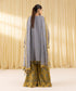 Women's Unstitched Khaddi Net Embroidered Grey 3 Piece Suit